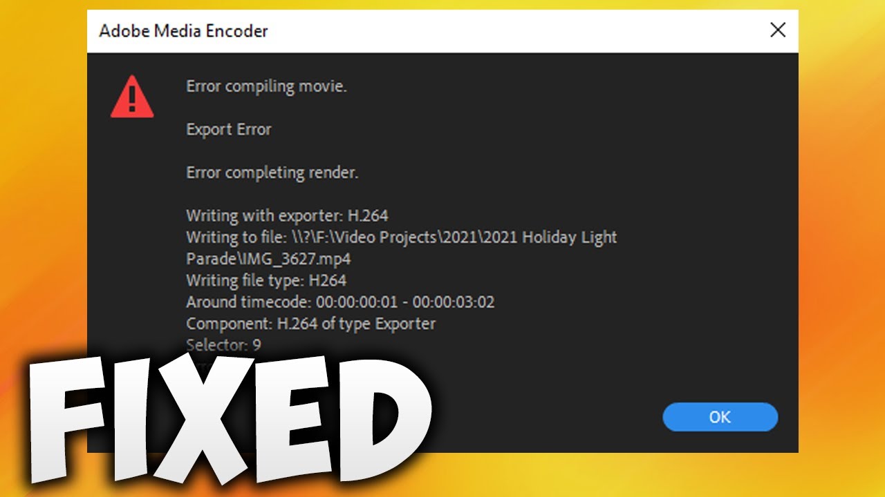 Fix Premiere Pro Error Code 3 During Export
