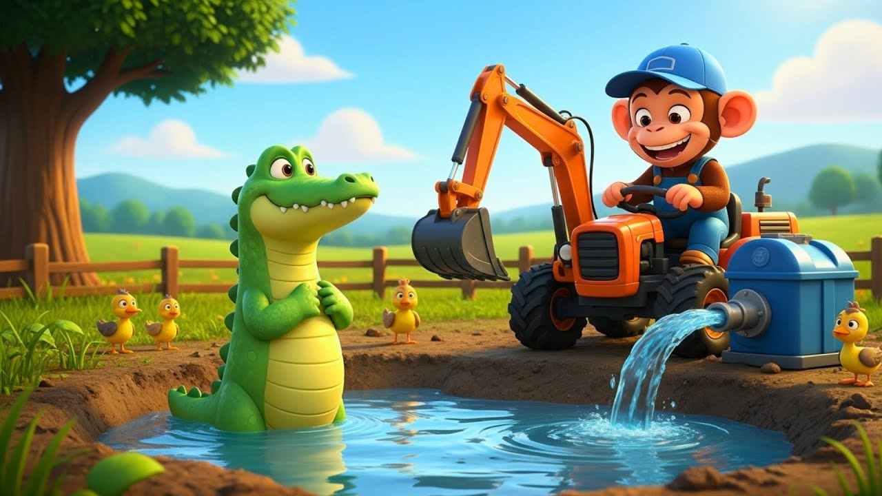 Funny Monkey Farmer Helps Crocodile Find Water π§