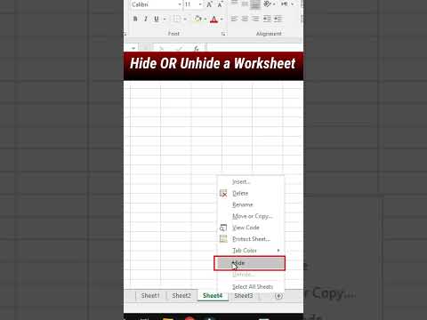 How to hide or unhide worksheet in excel #excel #shorts