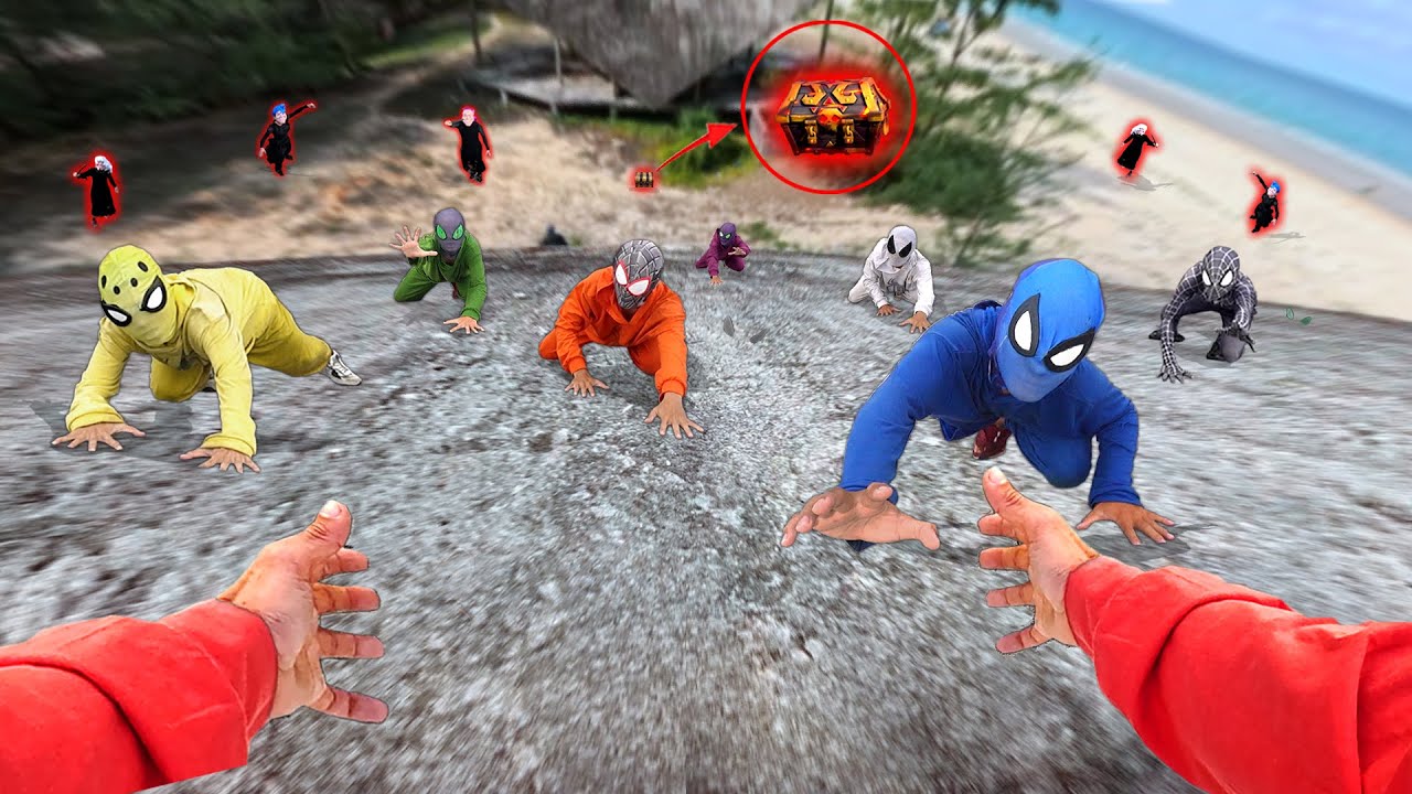 8 Epic Spider-Man Team vs Treasure Hunt on Haunted Beach! 🕷️ Mystery Unfolds