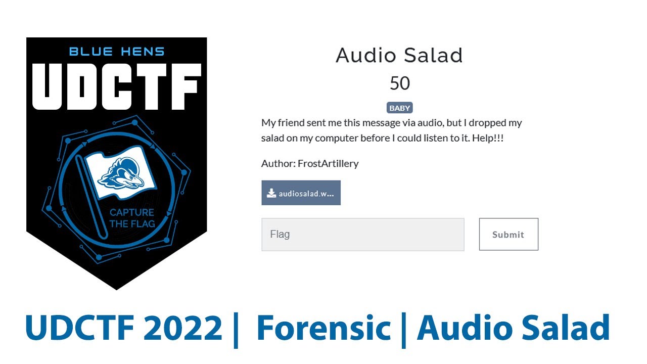 BlueHens UDCTF 2022 Forensics Challenge: Audio Salad Walkthrough π§