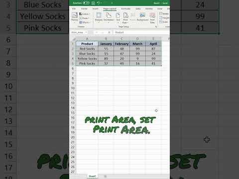 How to Set Print Area in Excel