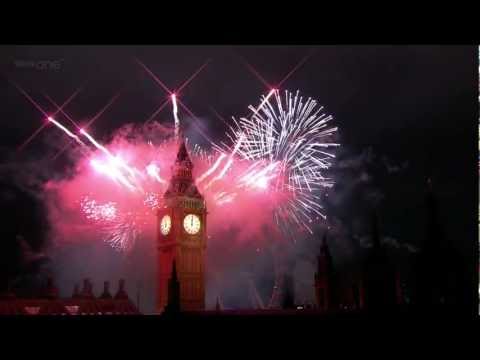 London Fireworks 2012 in full HD - New Year Live - BBC