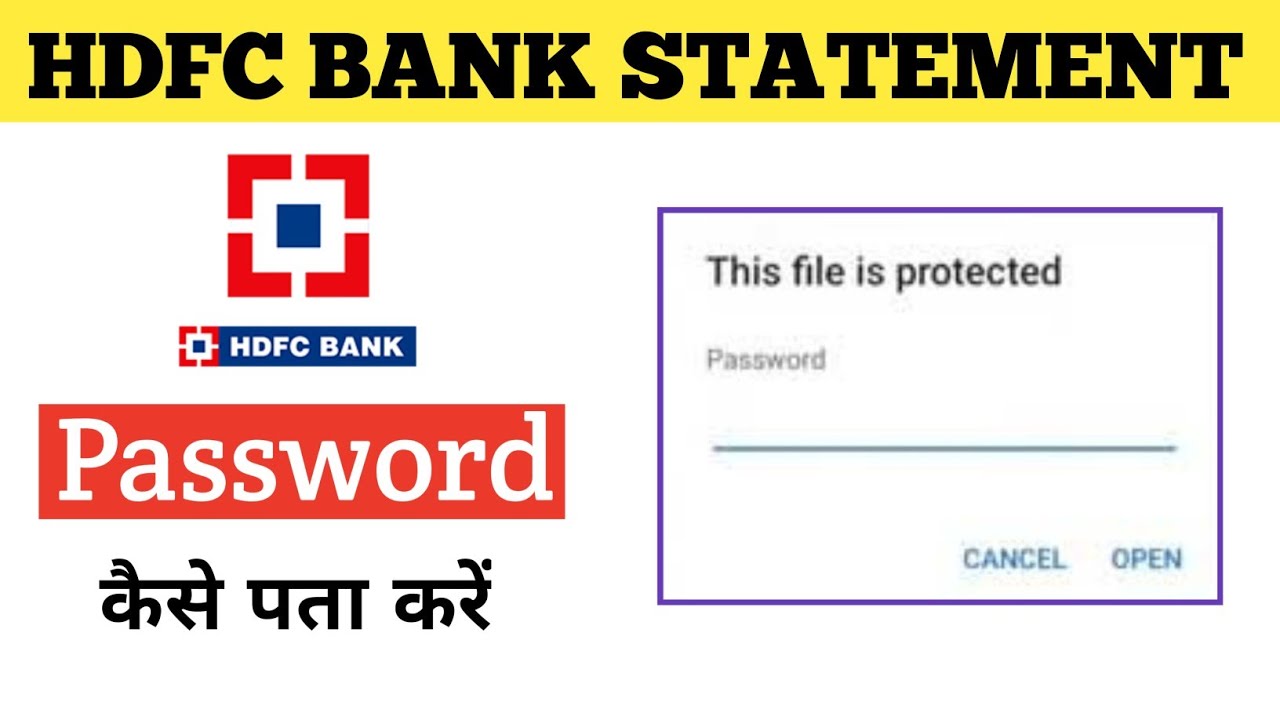 HDFC Bank PDF Statement & Credit Card Passwords 🔒