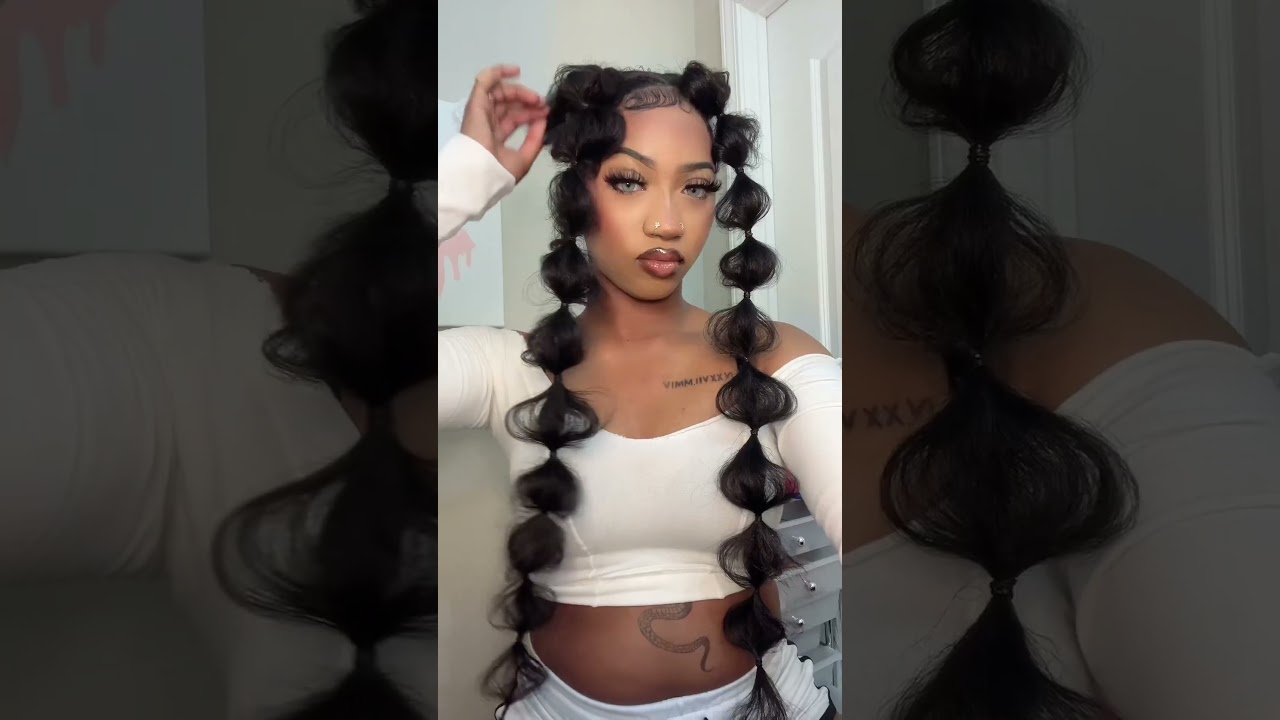easy bubble braids #wigstyle #blackhairstyles #bubblebraid