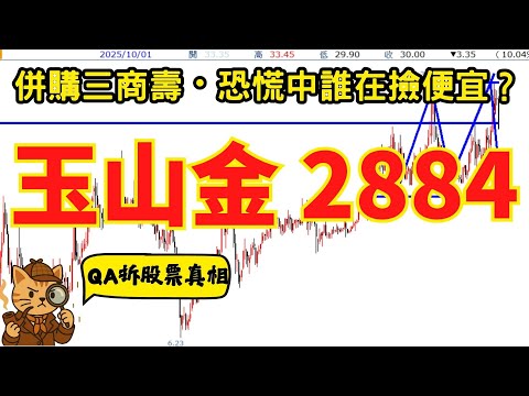 2884 玉山金｜併購三商壽，中信出局！股價暴跌＝恐慌洗盤？還是主力趁亂撿便宜？【QA拆股票真相】