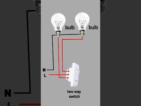 How to make 1 two way switch and 2 bulb connection #diy #electrical #shorts
