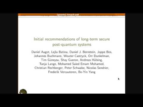 [AWACS 2016] Standardization post quantum - Tanja Lange