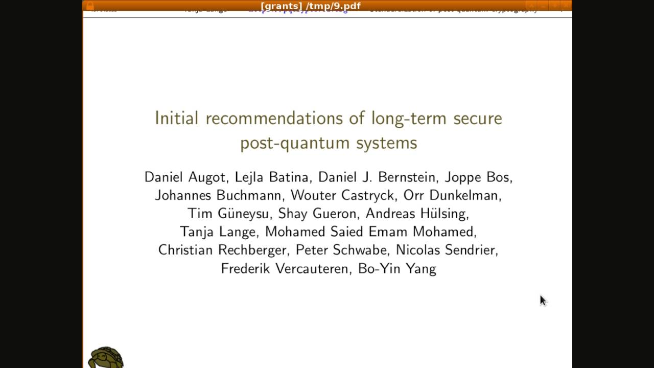 Post-Quantum Cryptography Standards: Insights from Tanja Lange (AWACS 2016) 🔐