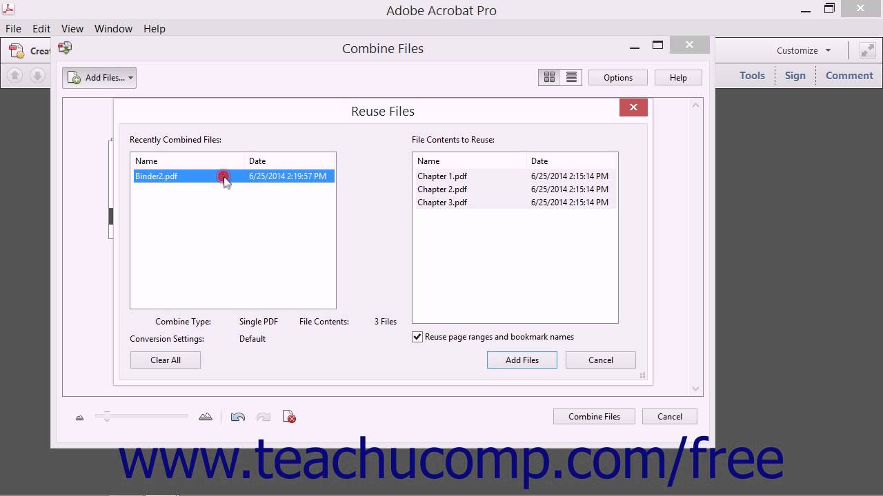 Combining PDFs - Adobe Acrobat XI Training Tutorial Course
