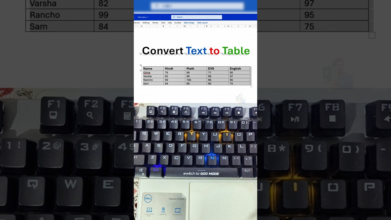 Hidden Shortcut Turns Text into a Table Instantly