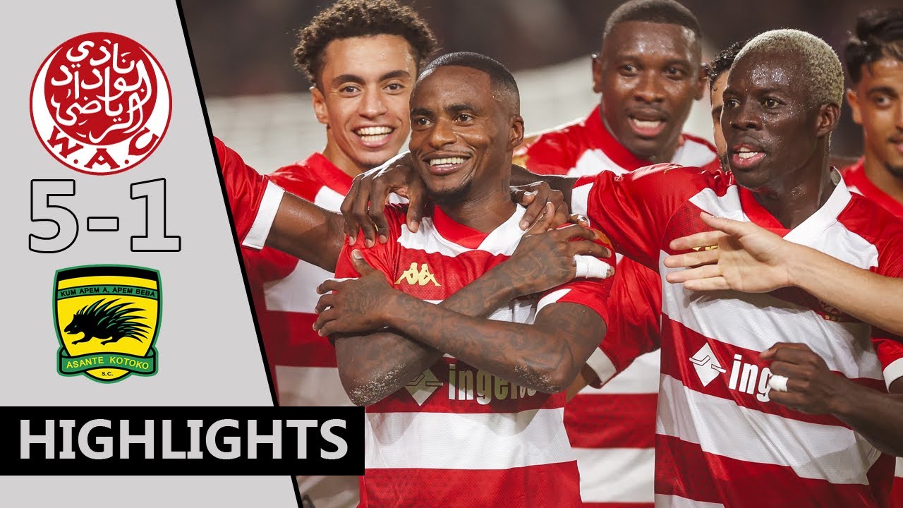 Wydad Casablanca Dominates Asante Kotoko 5-1 | Highlights & Goals from the 2025 Match ⚽