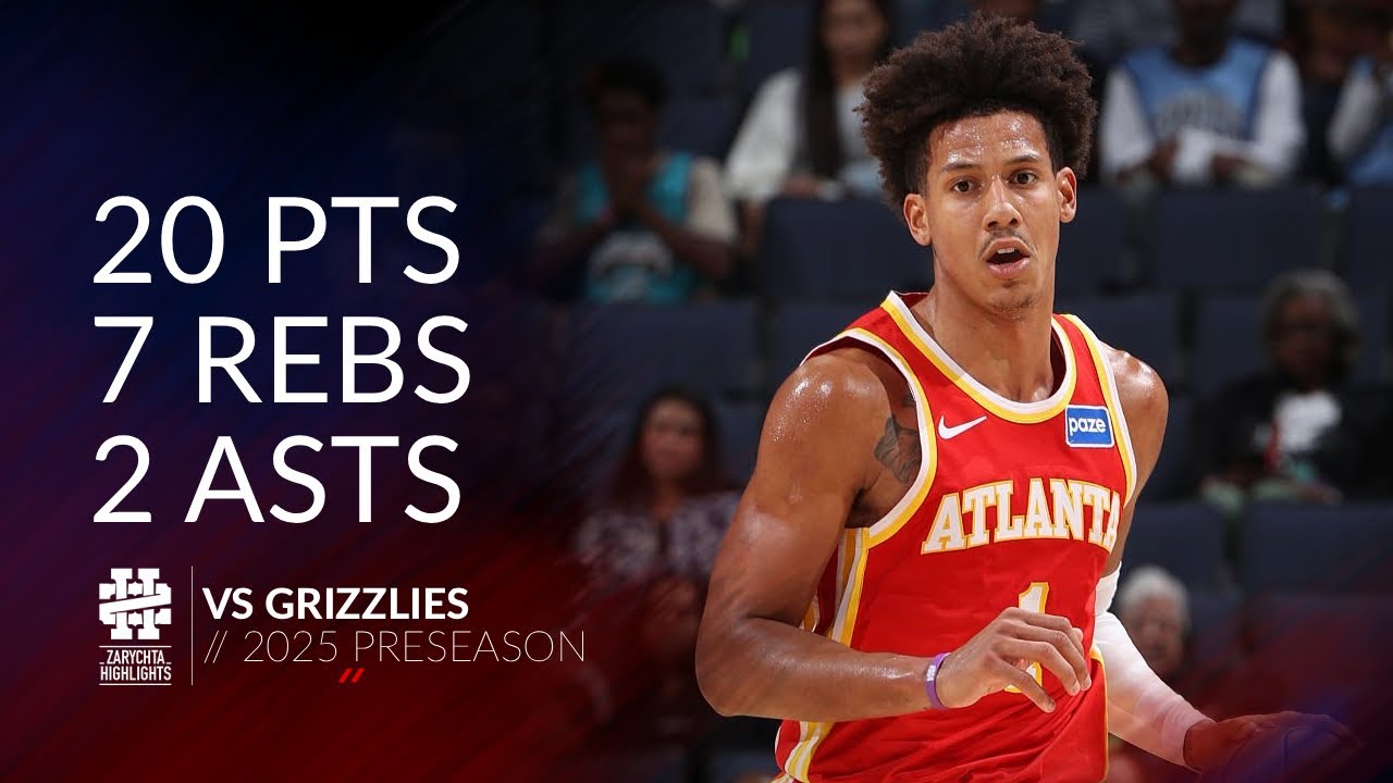 Jalen Johnson Shines with 20 Points & 7 Rebounds Against Grizzlies π (2025 Preseason Highlights)
