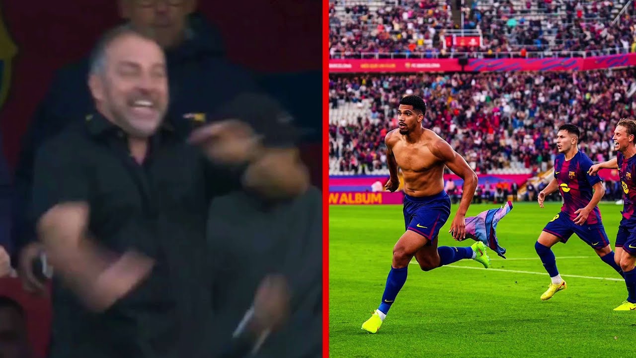 Flick's Reaction to Araujo's Last-Minute Goal ⚽