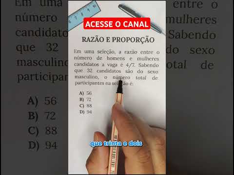 Questão de matemática envolvendo razão e proporção. Vai cair no Enem! #matematica #aula #enem #dicas