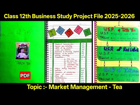 Class 12 Business Studies Project File | Market Management (Organic Tea) | With PDF | 2025-26