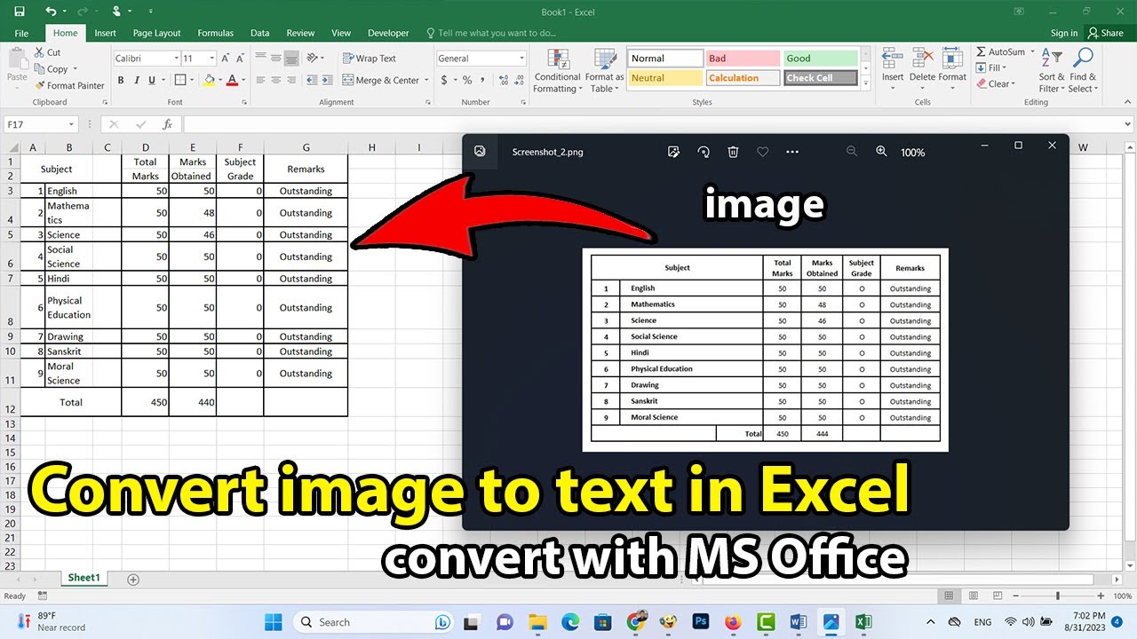 Convert Image to Text in Excel 2016 πΌοΈ