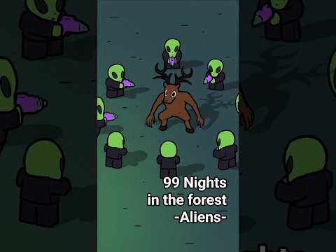 99 Nights in the forest aliens animation 👽 🦌 🦉 🐐