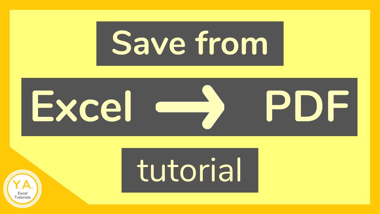 How to Save an Excel File as PDF - Tutorial