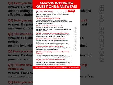 Amazon Interview Questions and Answers