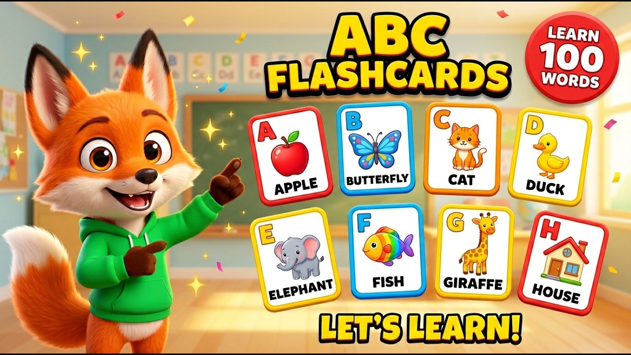 ABC Flashcards for Toddlers | First Words A-Z for Kids | Learn ABC with Fun Objects