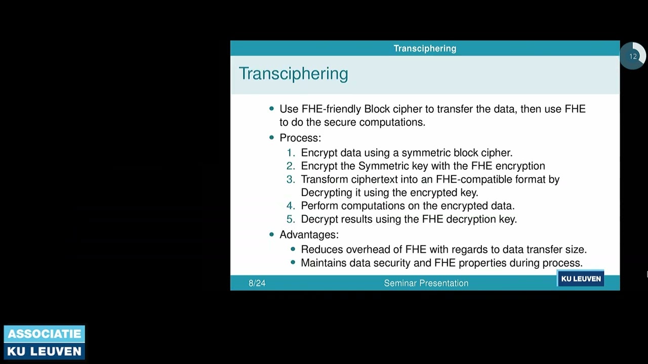 COSIC Seminar: Practical Privacy-Preserving Data Processing with Transciphering & Fully Homomorphic Encryption 🔒