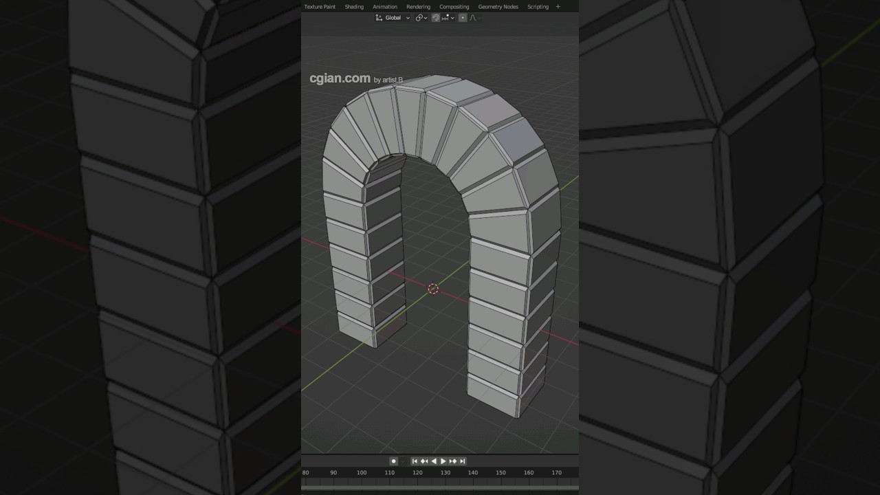 Blender timelapse How to make an arch 3D model #blender #3d #modeling #cgian