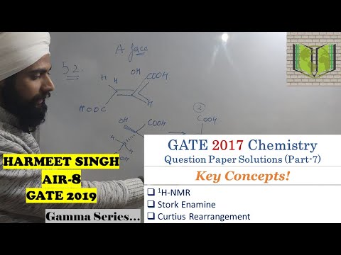 GATE 2017 CHEMISTRY QUESTION PAPER SOLUTIONS (PART-7)| 1H NMR | STORK ENAMINE| CURTIUS REARRANGEMENT