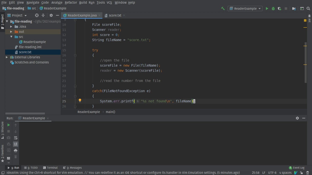 Read Numbers from a File Using Scanner in Java