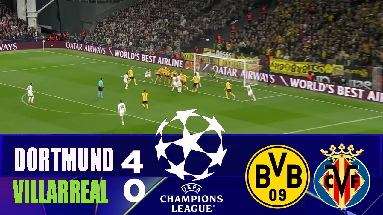 Dortmund Dominates Villarreal 4-0 | 2025 Champions League