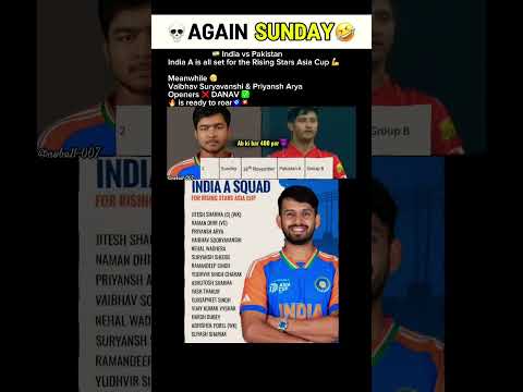 Again Sunday 😳 India A vs Pakistan A 🔥 Rising Stars Asia Cup Begins! | #shortfeed