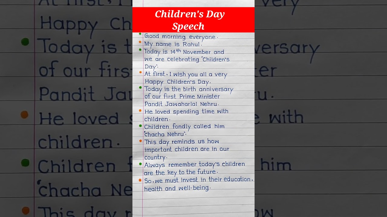 Inspirational Children's Day Speech in 10 Easy Lines 🎉