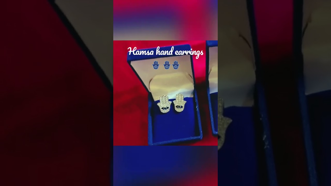 Protective Hamsa Hand Earrings with Evil Eye & Blue Onyx π