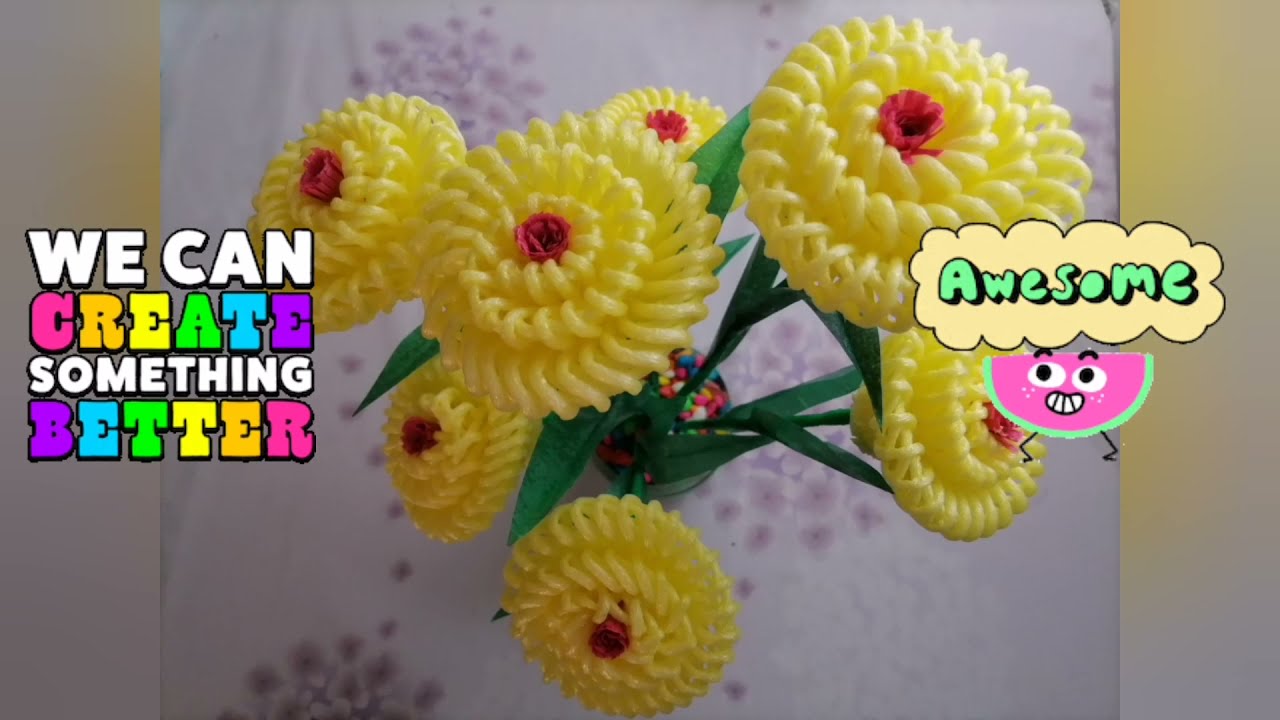 DIY Fruit Foam Net Flower ๐ธ