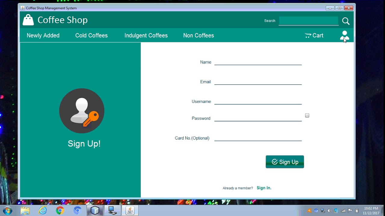 Coffee Shop Management System (Java + MySQL)