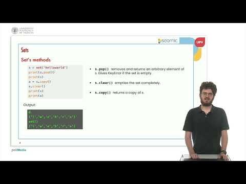 Python data structures: sets | 14/34 | UPV