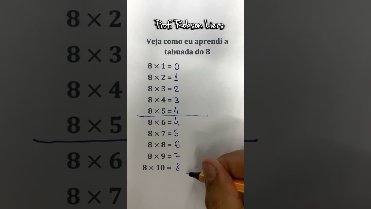 Aprenda a Tabuada do 8 Fácil com Prof Robson Liers + Desconto Especial! 📚