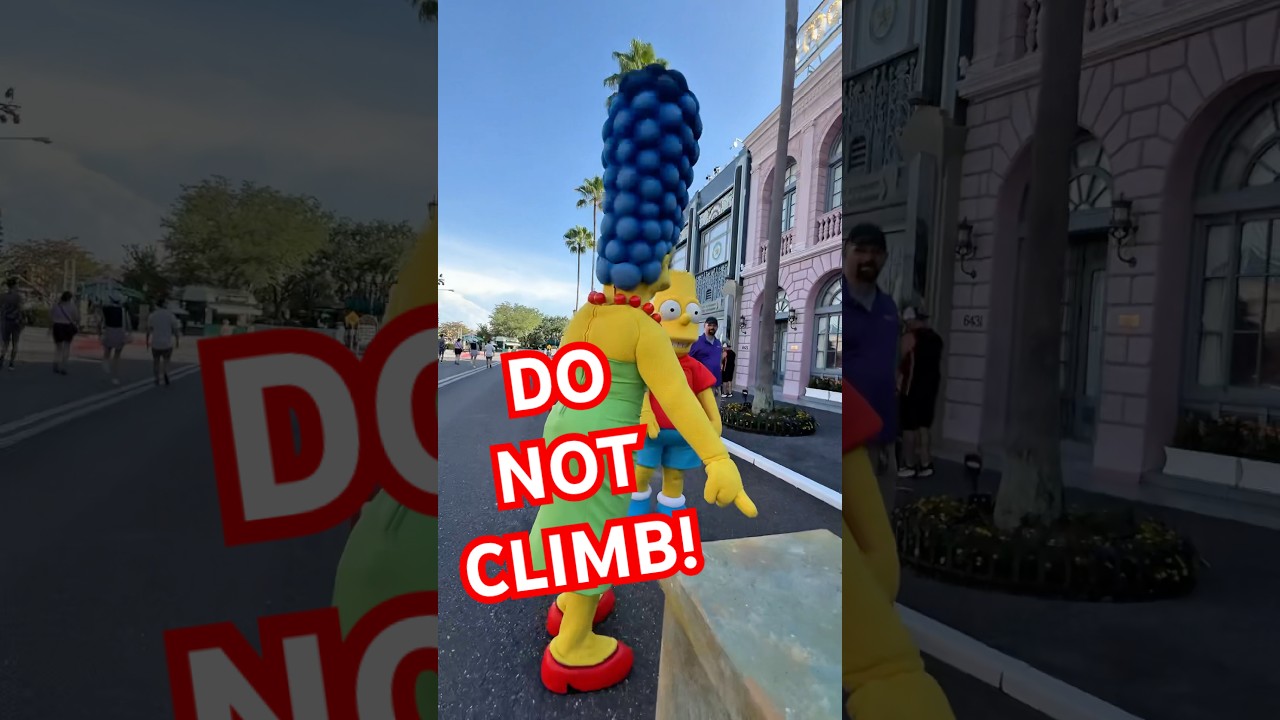 Bart Simpson tries to climb scare zone props at Universal Studios Florida #hhn34