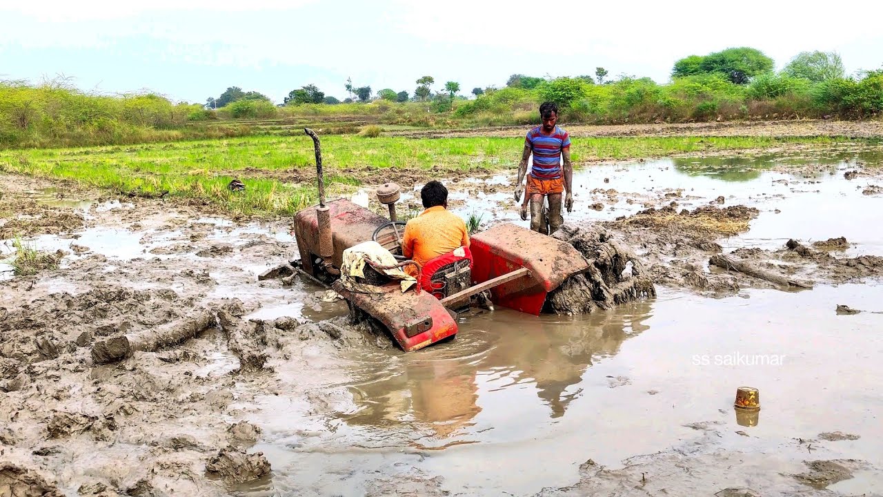 Massey Ferguson Tractor Rescued from Mud with JCB 🚜
