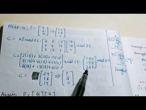 HILL CIPHER 3X3 Matrix Example Encryption and decryption