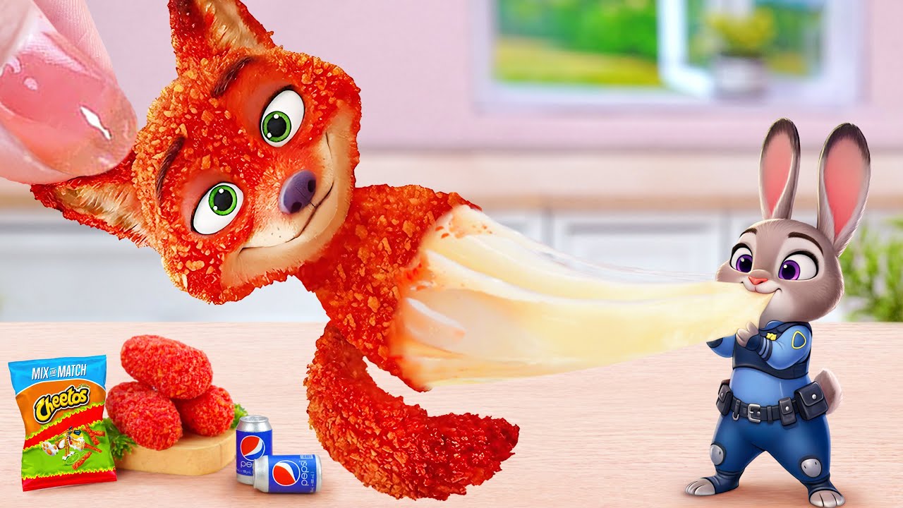 Best Zootopia Food 💘 Miniature Mozzarella Fried Cheetos Judy and Nick Shaped 😝 Tina Mini Cooking