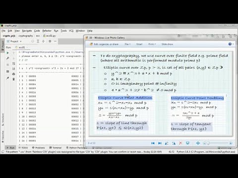 Elliptic Curve Cryptography + Python +  Public Key Cryptography (public version)