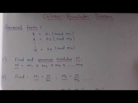 Chinese remainder theorem: example to find solution in set of equation | Chinese remainder solved eg