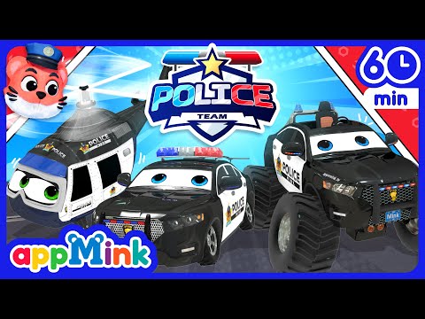 🚓🚁🌟Police Team Heroes Save the Day! 🚔🚨 Action Cartoons and Songs 🎶 #appmink #nurseryrhymes
