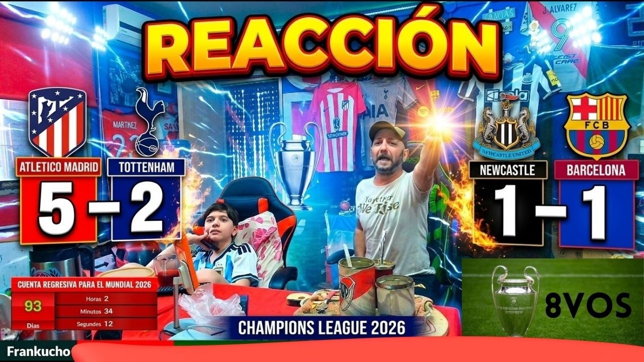 Atlético Madrid 5-2 Tottenham & Newcastle 1-1 Barcelona | Champions 2026 ⚽