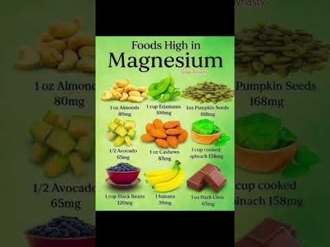 Top 9 Magnesium-Rich Foods ⚡ Boost Energy, Sleep Better & Reduce Stress Naturally!🥗🍹 #shorts #food