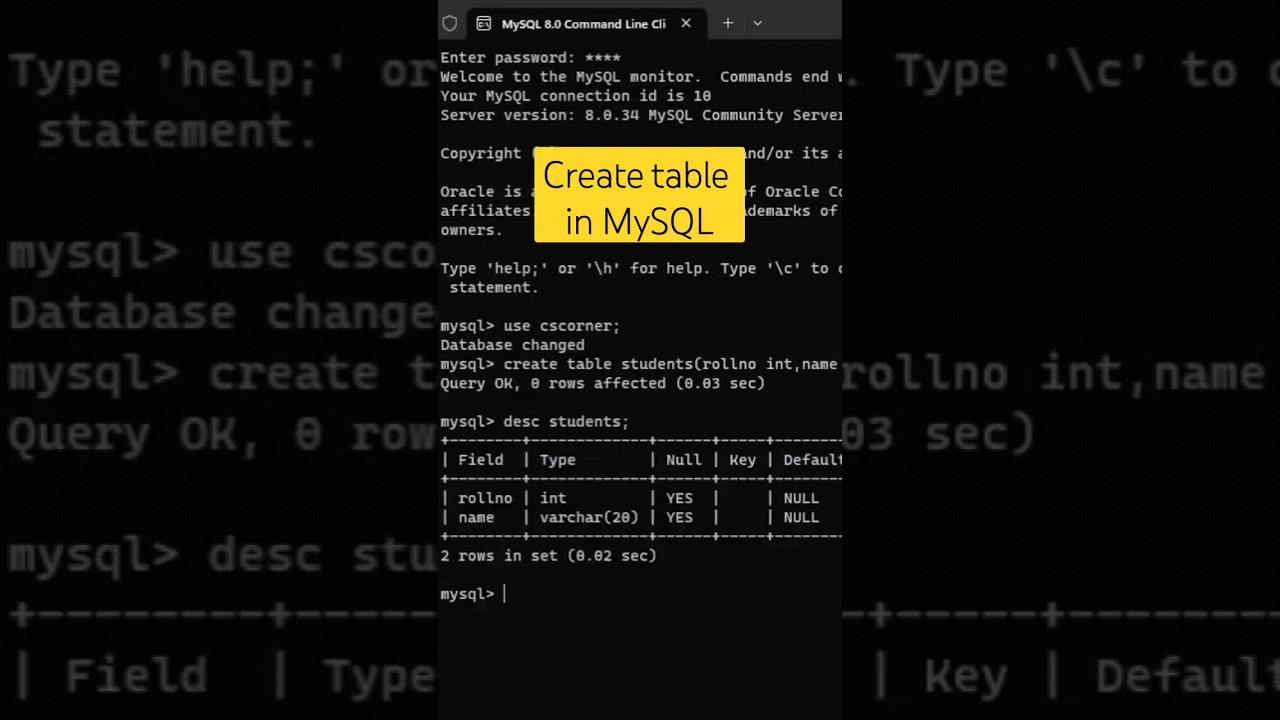 How to Quickly Create a Table in MySQL 🚀