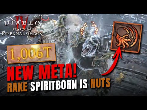 THE BEST SEASON 10 BUILD QUADRILLIONS OF DAMAGE - Rake Spiritborn META Guide Diablo 4