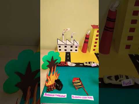 Air pollution school project/how to make air pollution model #viralshort #shorts Kansal Creation