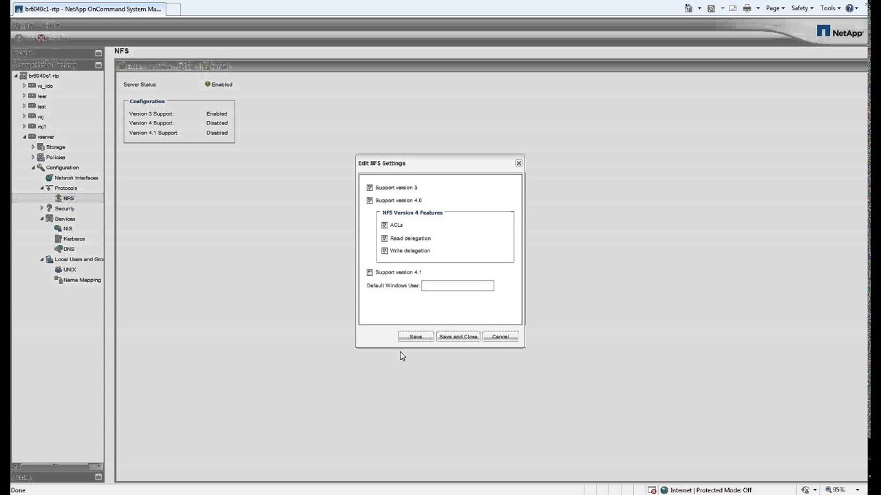 Enable NFSv4 on vServer in OnCommand System Manager